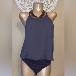 Torrid women’s bodysuit 1x XL grey tank blouse top solid basic casual business